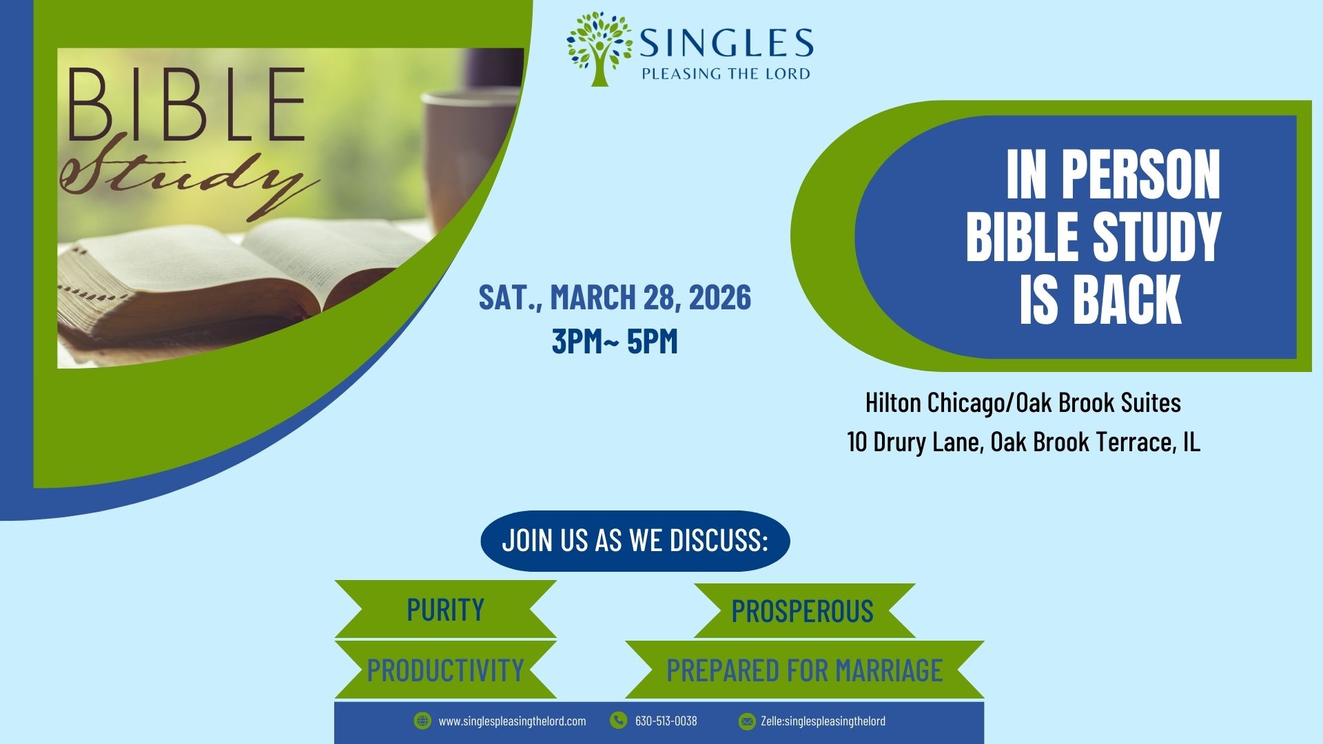 A time for single men and women to come together to hear the word on Purity, Prosperous, Productivity, and Prepared for Marriage.